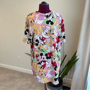 Zara Colorful Disney Character T-Shirt dress size large